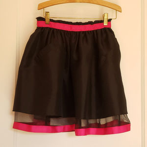 Betsey Johnson Illusion circle Skirt pink black hidden pockets